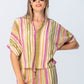 Luna Shirt - Pink and Green Stripe