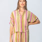 Luna Shirt - Pink and Green Stripe