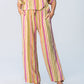 Sydney Wide Leg Pants - Pink and Green Stripe