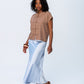 Ava Bias Cut Skirt - Pale Blue