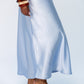 Ava Bias Cut Skirt - Pale Blue