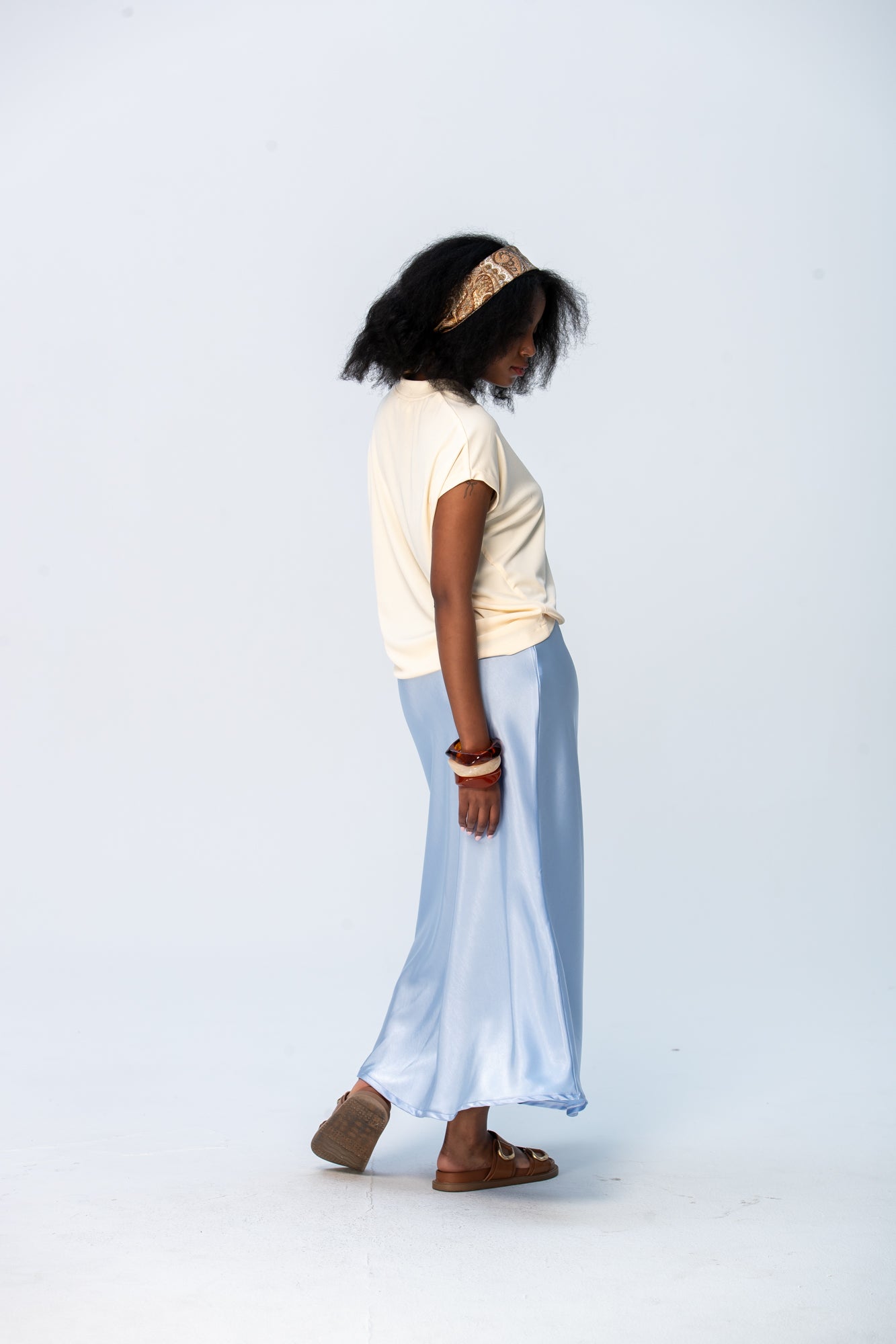 Corfu Summer V-Neck Tee - Butter Yellow