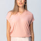 Corfu Summer V-Neck Tee - Light Pink