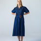 Harlow denim shirt dress in 100% cotton showing sleeve detail