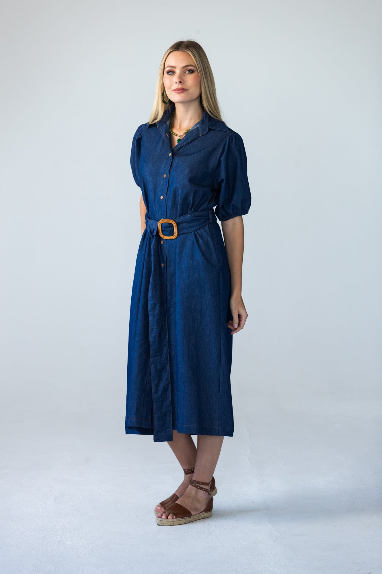 Harlow denim shirt dress in 100% cotton