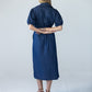 Harlow denim shirt dress in 100% cotton showing full back detail