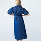 Harlow denim shirt dress in 100% cotton back detail