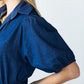 Harlow denim shirt dress in 100% cotton side view of sleeve