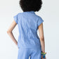 Reese stripe shirt, back view showing collar and elasticated waist