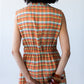 Sutton orange check shirt-dress, back view of yoke and elasticated waist