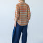 Darcy frill shirt, back view showing gathered sleeves and buttoned cuffs