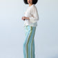 Sydney stripe wide leg pants, side profile view
