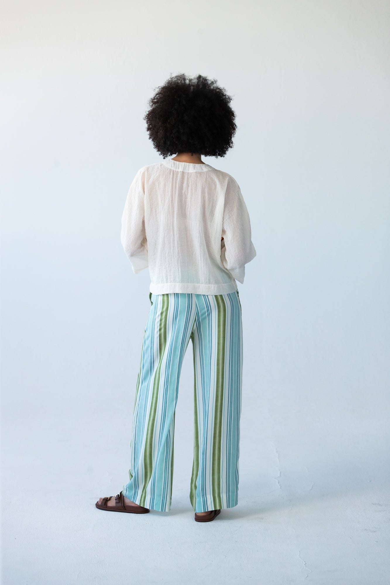 Sydney stripe wide leg pants, back view