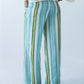 Sydney stripe wide leg pants, close up back view showing waistband