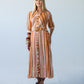 Cassidy Sunset Stripe dress, front view, hands relaxed at sides