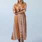 Cassidy Sunset Stripe shirt dress, front view with arms crossed