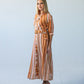 Cassidy Sunset Stripe dress, side profile, walking pose