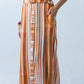 Cassidy Sunset Stripe dress, close-up of hip pocket and belt tie detail