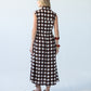 Sutton chocolate check shirt-dress, full-length back view showing yoke and elasticated waist