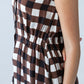 Sutton chocolate check shirt-dress, side close-up of elasticated waist and side pocket