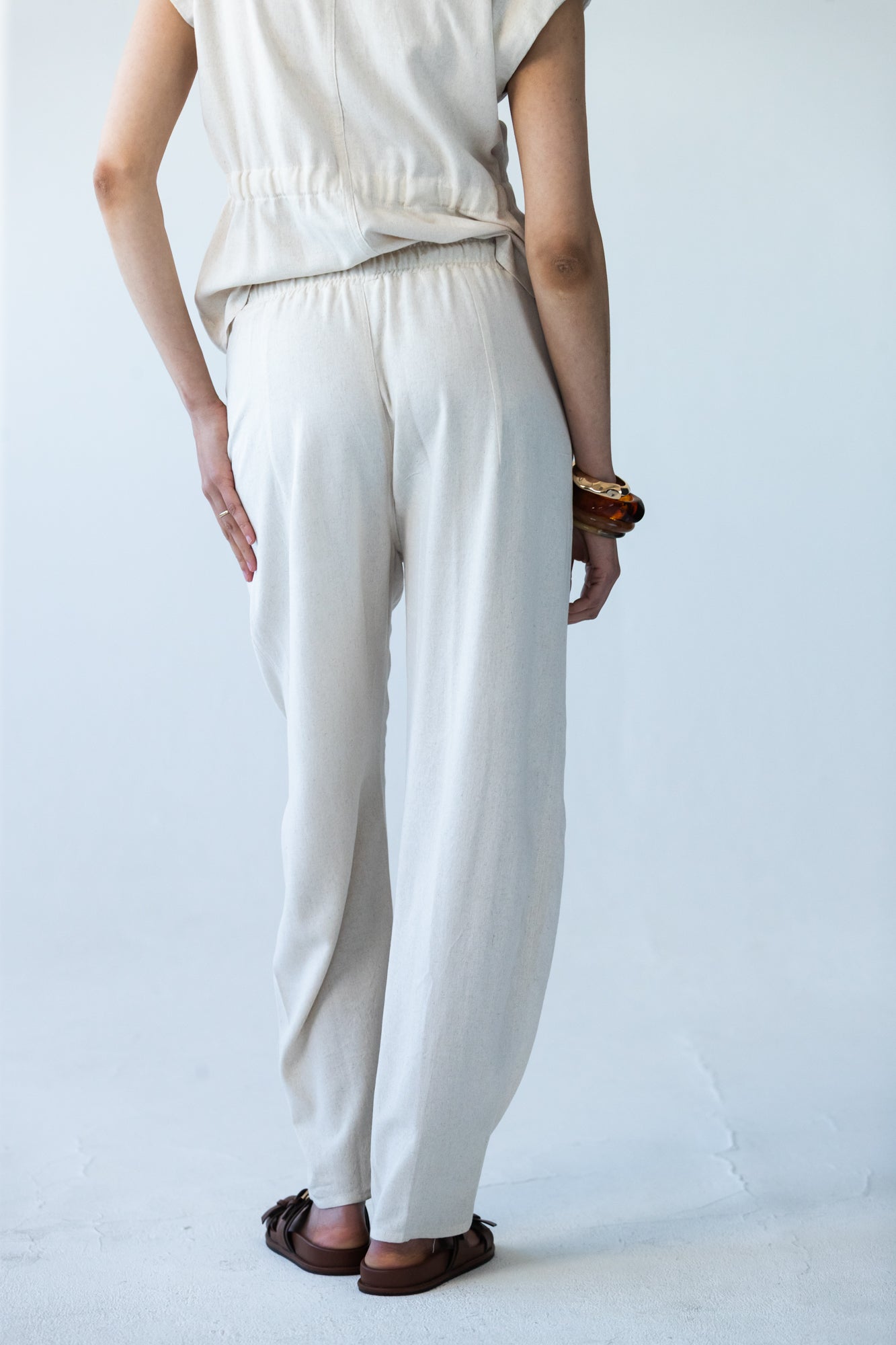 Parker stone barrel pants, back view