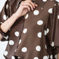 Harper polka dot shirt, close-up of collar and button front