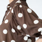 Harper polka dot shirt, side close-up of gathered sleeve head