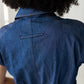Reese denim shirt, close up of back loop tab detail