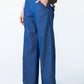 Blair wide leg denim pants, close up of back pocket detail