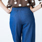 Blair wide leg denim pants, close up of back waistband and pockets