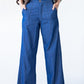 Blair wide leg denim pants, front view close up full length