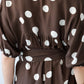 Sloane polka dot dress, close up of gathered back yoke detail