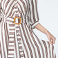 Cassidy stripe dress, close up view with skirt in motion showing A-line shape
