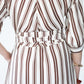 Cassidy stripe dress, close up of back waist and belt detail