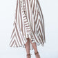 Cassidy stripe dress, with skirt in motion