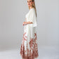 Georgia cream palm print kaftan, side profile showing drawstring waist
