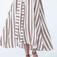 Cassidy stripe dress, front close up with skirt in motion