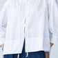 Blake white poplin shirt, close up of hem detail