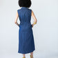 Sutton denim shirt-dress, full-length back view showing yoke and elasticated waist