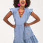 Ella Frill Dress - Light Denim