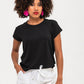 Rosa Summer Round Neck Tee - Black