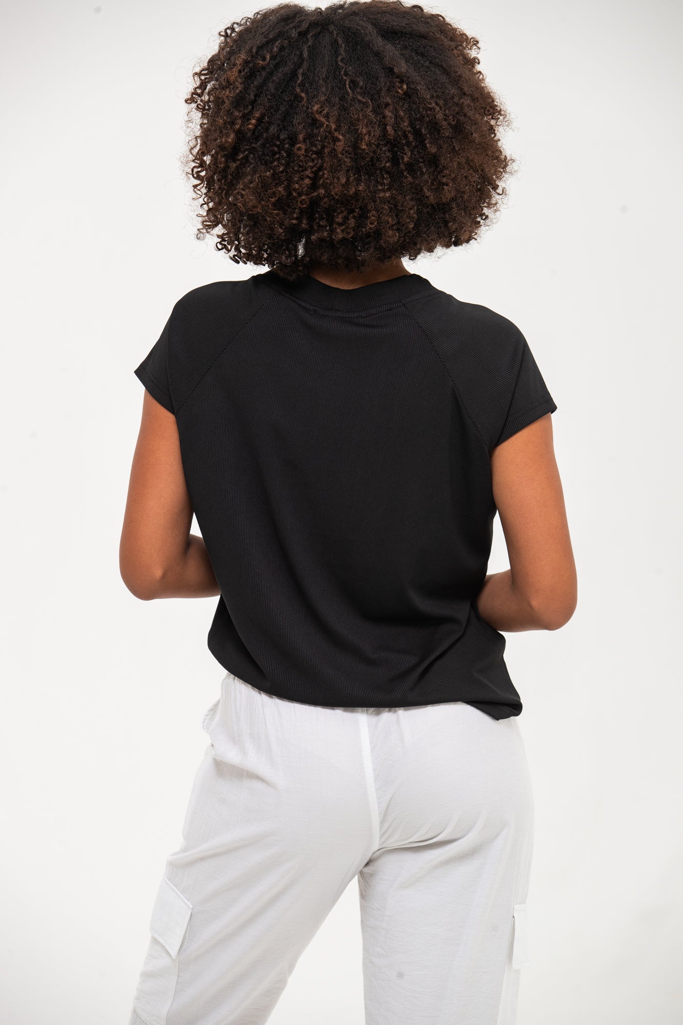 Rosa Summer Round Neck Tee - Black