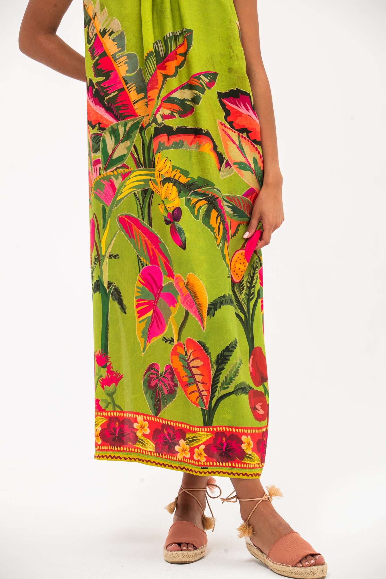 Simone Dress- Green Tropical
