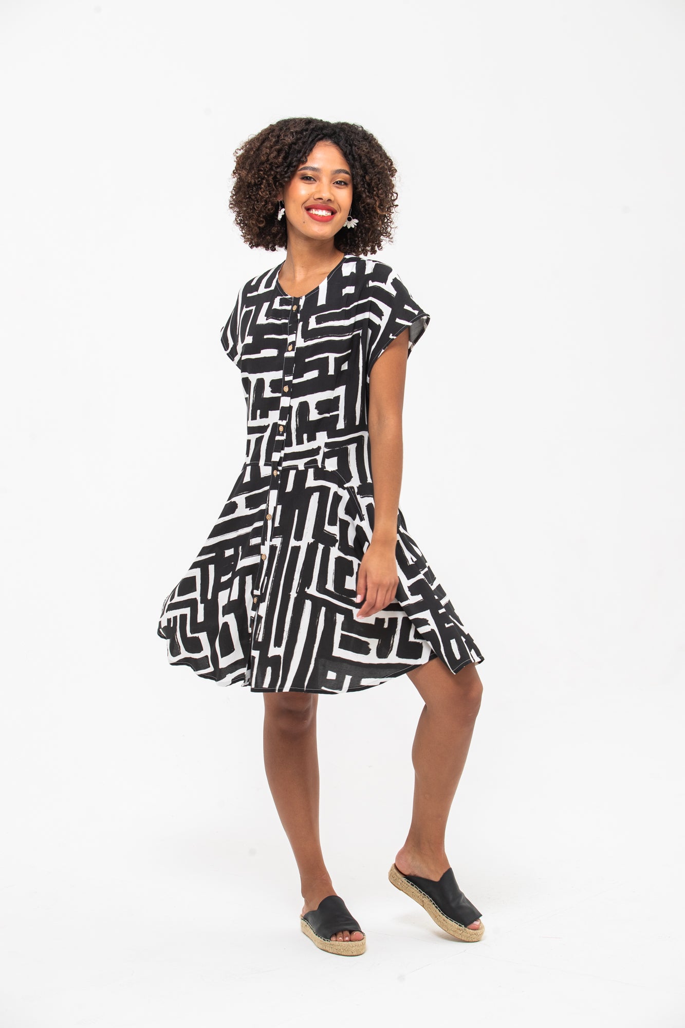 Billie Dress - Black and White