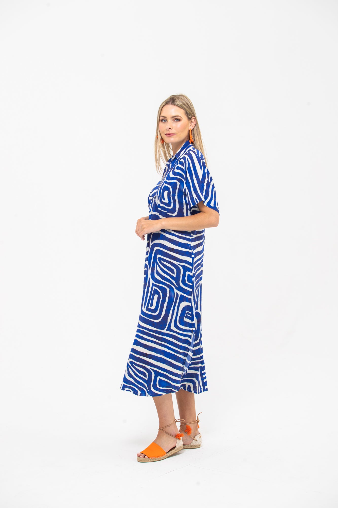 Zanzibar Dress - Navy and White