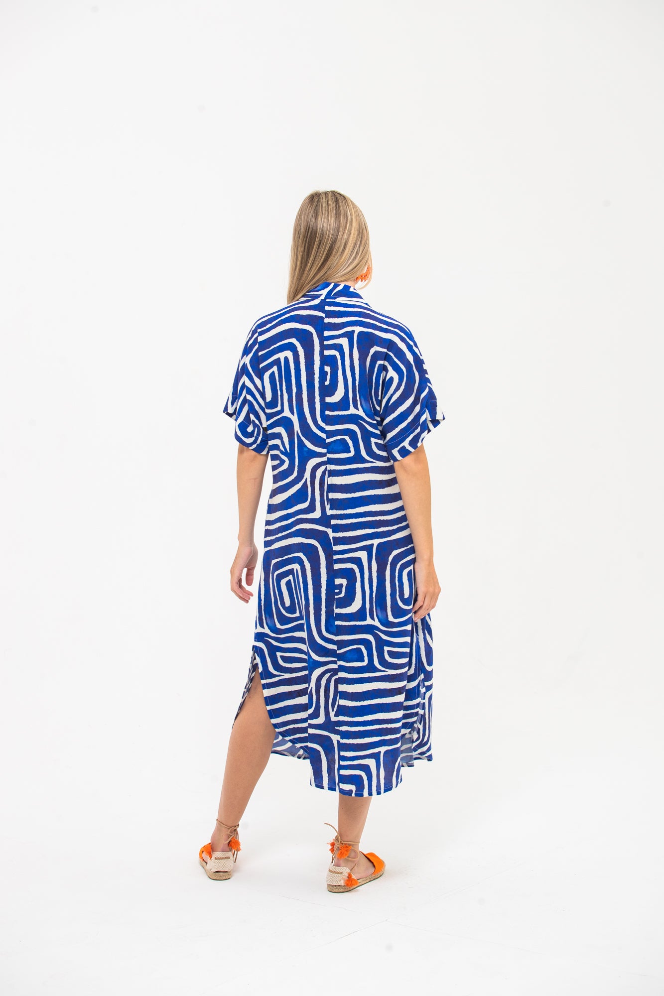Zanzibar Dress - Navy and White
