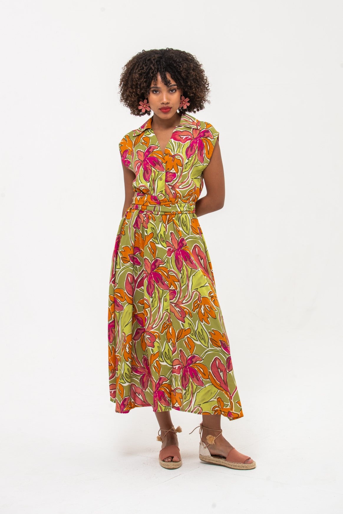 Cabo Dress - Green and Pink