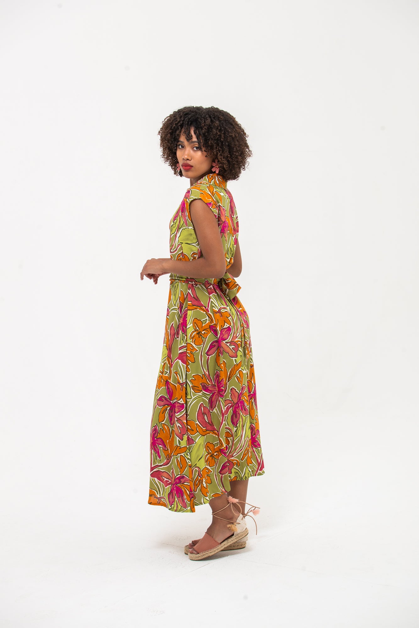 Cabo Dress - Green and Pink