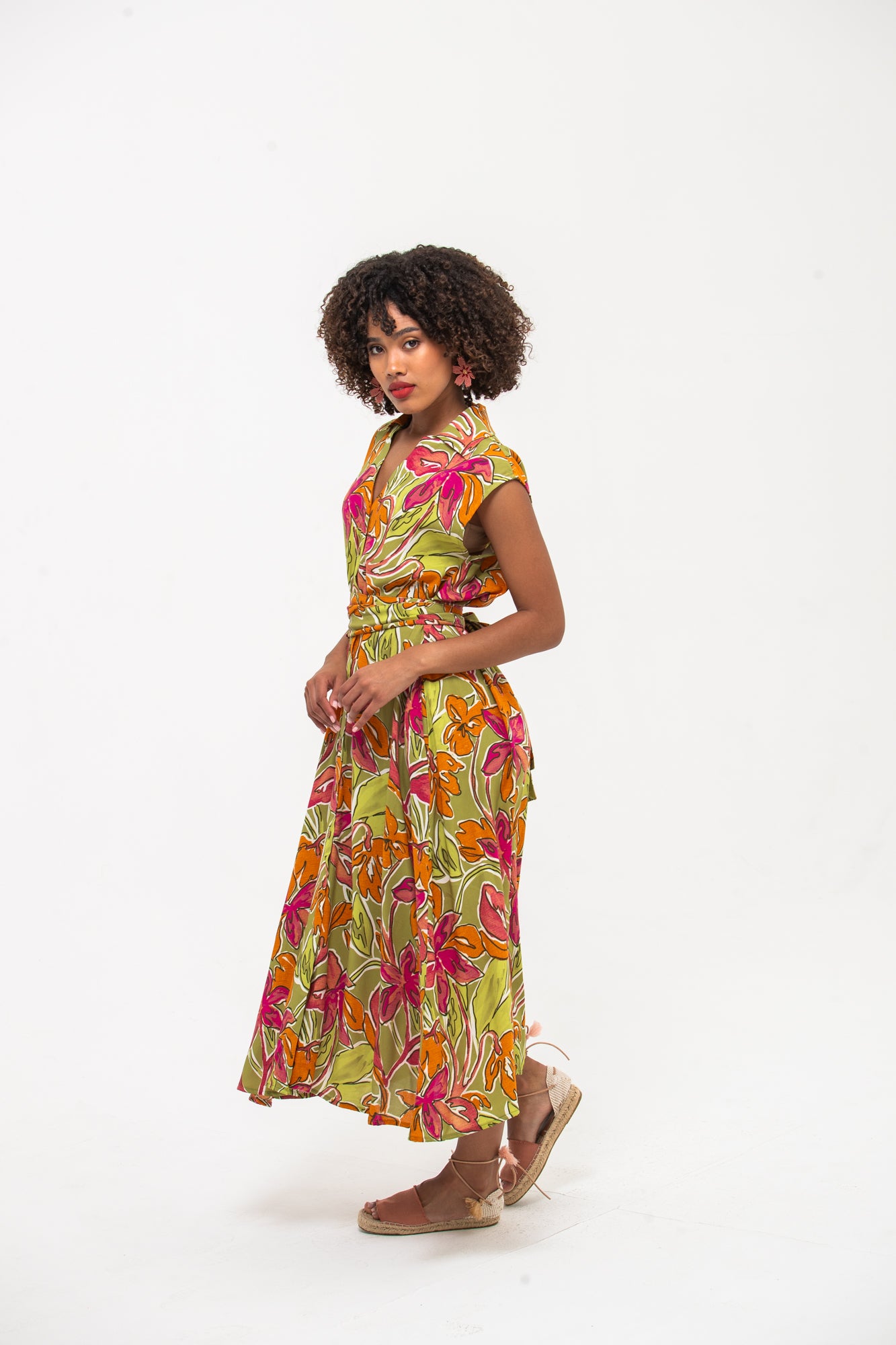 Cabo Dress - Green and Pink