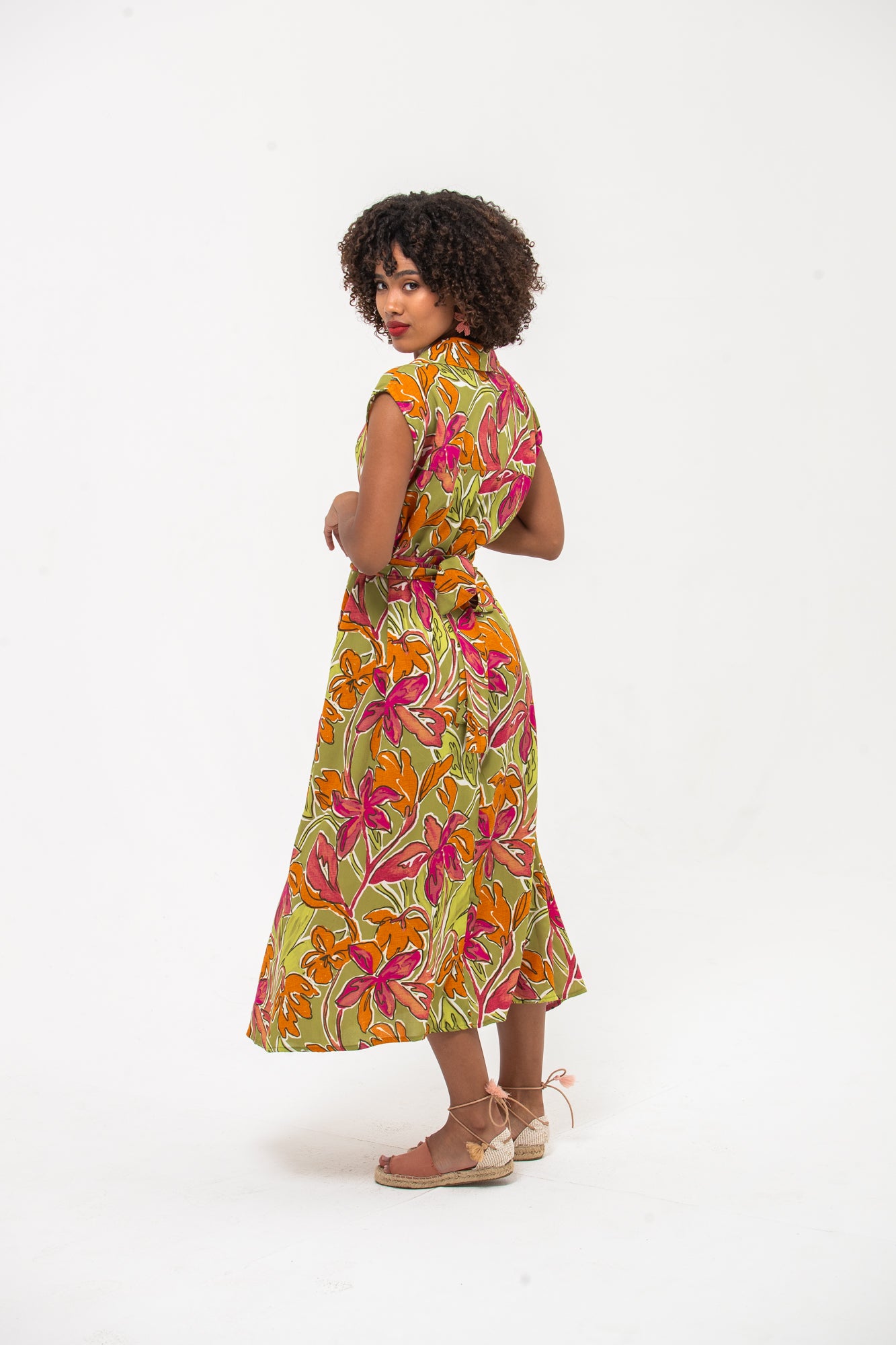 Cabo Dress - Green and Pink